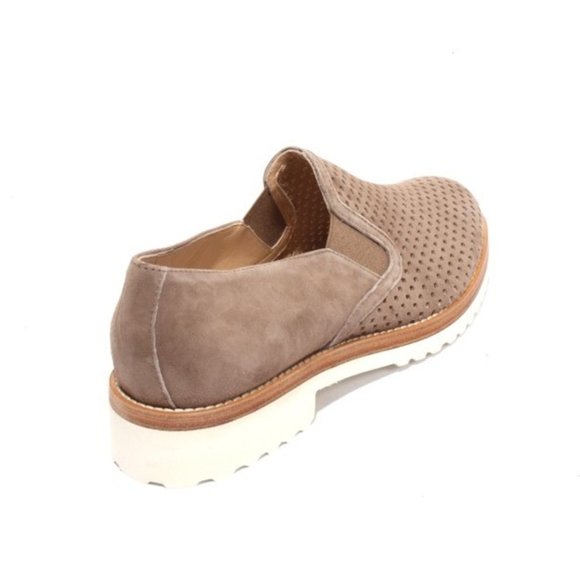 ITALIAN Brown Suede Elastic Slip On Flats Shoes - Picture 4 of 8